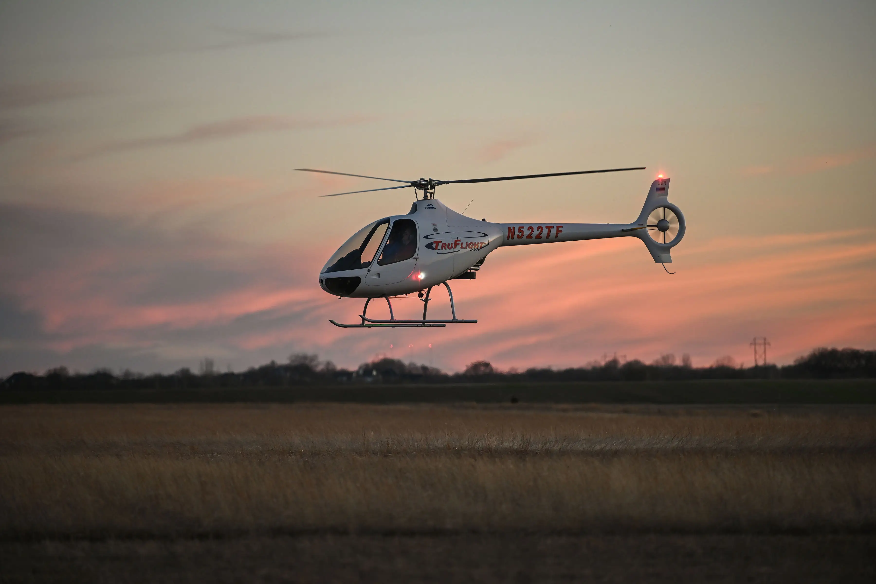 TruFlight Academy Cabri G2 Helicopter in the Sunset